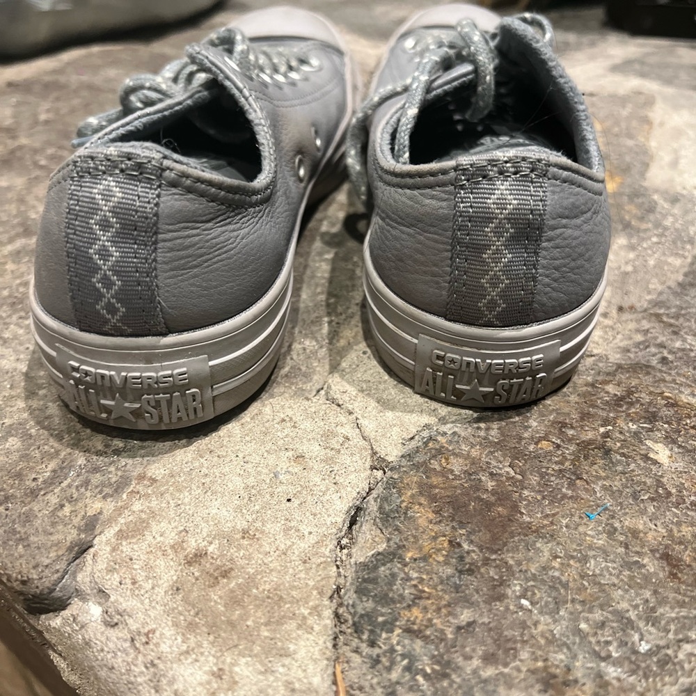 Grey Leather Converse